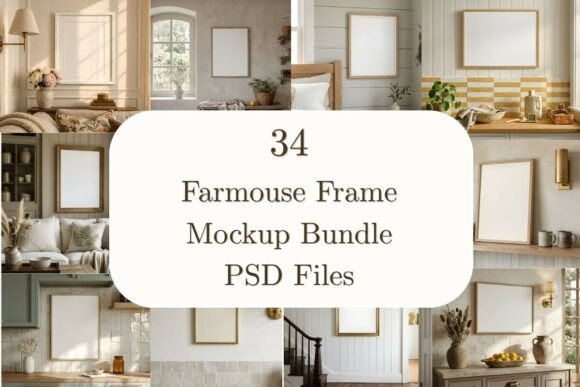 Download 34 Farmhouse Frame Mockup Bundle - Frame mockup Collection