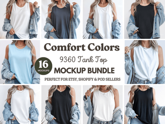Download Comfort Colors C9360 Tank Top Mockups - Premium Bundle